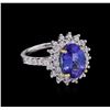 Image 1 : 14KT Two-Tone Gold 3.28ct Tanzanite and Diamond Ring