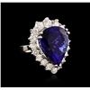 Image 1 : 14KT White Gold GIA Certified 27.66ct Tanzanite and Diamond Ring