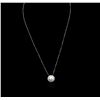 Image 2 : 14KT White Gold Pearl and Diamond Pendant With Chain