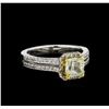 Image 1 : 1.38ctw Fancy Yellow Diamond Ring - 14KT Two-Tone Gold