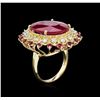 Image 3 : 19.43ctw Ruby and Diamond Ring - 14KT White Gold