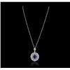 Image 4 : 14KT White Gold 4.80ct Tanzanite and Diamond Pendant With Chain