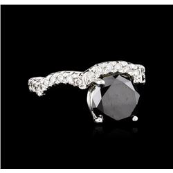 14KT White Gold 3.11ctw Black Diamond Ring