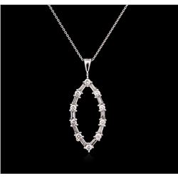 0.50ctw Diamond Pendant With Chain - 14KT White Gold