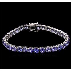 13.60ctw Tanzanite Bracelet - 14KT White Gold