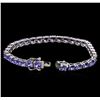 Image 3 : 13.60ctw Tanzanite Bracelet - 14KT White Gold