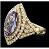 Image 1 : 14KT Yellow Gold 10.41ct Tanzanite and Diamond Ring