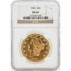 1904 NGC MS64 $20 Liberty Head Double Eagle Gold Coin