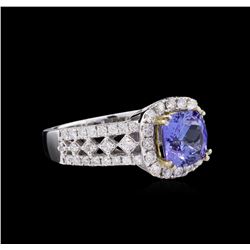 14KT Two-Tone Gold 2.16ct Tanzanite and Diamond Ring