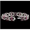 Image 3 : 5.61ctw Ruby and Diamond Bracelet - 18KT White Gold