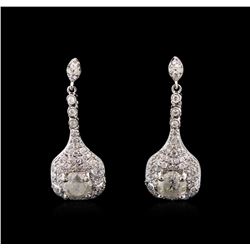 2.59ctw Diamond Earrings - 14KT White Gold