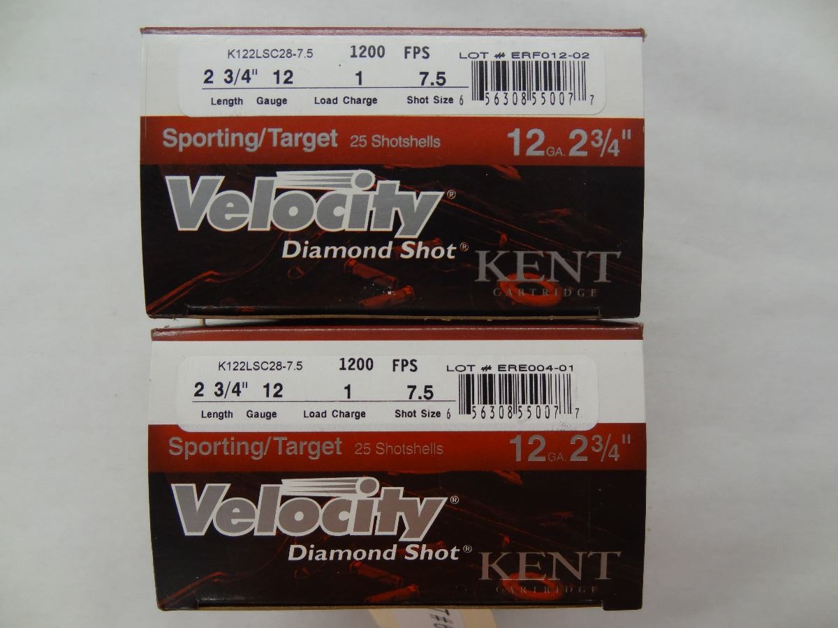 Kent Target 50 Rnds Kent Velocity Sporting/Target 12ga – 7.5 Shot, 1 Load, 2 3/4in ...