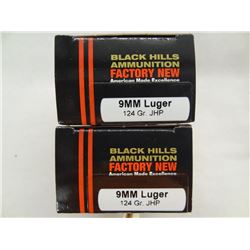 100 Rounds Black Hills 124gr 9mm Luger JHP