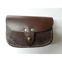 “VA” Brown Leather Belt Pouch-X13