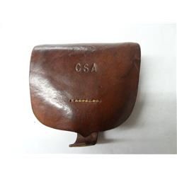 CSA Brown Leather Primer Belt Pouch with Spent Primers-X13