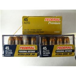 60 Rnds Federal Hydra-Shok 165gr/230 gr 45 Auto JHP-X21