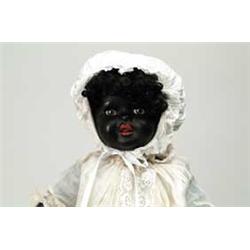 17" BLACK COMPOSITION BABY WITH 16" HEUBACH KOPPLESDORF DOLL