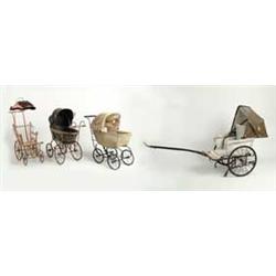 GROUPING OF FOUR DOLL BUGGIES