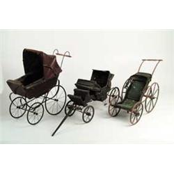 GROUPING OF THREE DOLL CARRIAGES