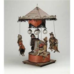 LATE 19TH C. FRENCH CAROUSEL W/ DOLLS