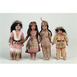 LOT OF 4 INDIAN DOLLS