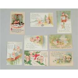 LOT OF EIGHT SCARCE ROSE O'NEIL KEWPIE POSTCARDS