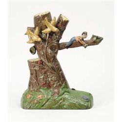 BOY ROBBING BIRDS NEST MECHANICAL BANK