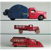 Image 1 : LOT OF 3 PRESSED STEEL TRUCKS