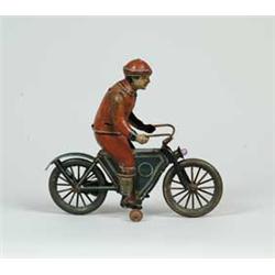EARLY TIN W/UP MOTORCYCLE AND DRIVER