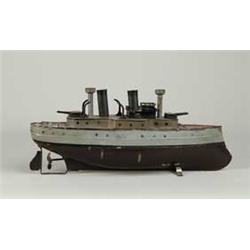 GERMAN TIN W/UP BATTLESHIP