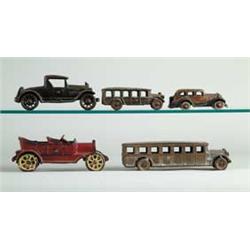 LOT OF 6 C.I. CARS AND BUSES