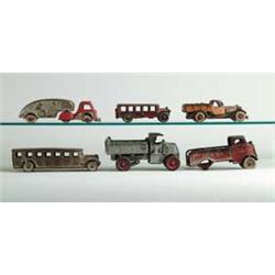 LOT OF 6 C.I. TRUCKS AND BUSES