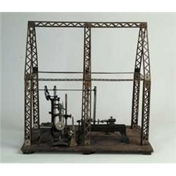 MINIATURE STEAM SHOP IN METAL FRAME