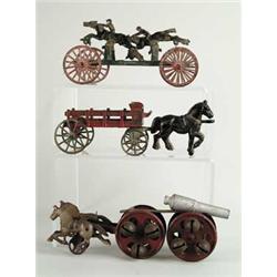 LOT OF 3 C.I. HORSE-DRAWN TOYS