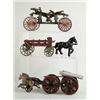 Image 1 : LOT OF 3 C.I. HORSE-DRAWN TOYS