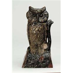 OWL TURNS HEAD MECHANICAL BANK