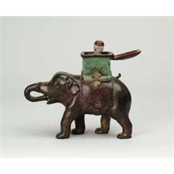ELEPHANT HOWDAH MECHANICAL BANK