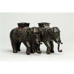PAIR OF ELEPHANT MECHANICAL BANKS