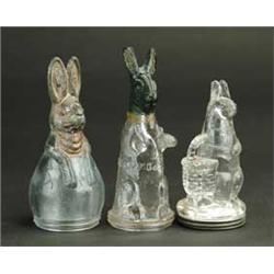 LOT OF 3 RABBIT CANDY CONTAINERS