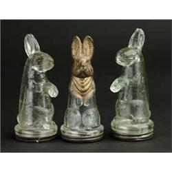 LOT OF 3 RABBIT CANDY CONTAINERS