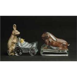 LOT OF 2 RABBIT CANDY CONTAINERS