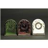 Image 1 : LOT OF 3 ROUND TOP CLOCK CANDY CONTAINERS