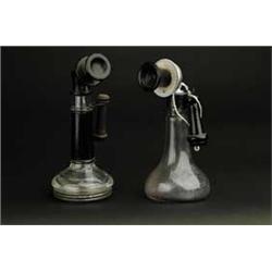 2 LARGE CANDLESTICK PHONE CANDY CONTAINERS