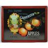 Image 1 : REVERSE ON GLASS APPLE GROWERS SIGN.