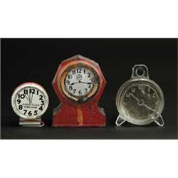 LOT OF 3 CLOCK CANDY CONTAINERS