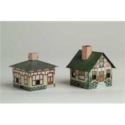 LOT OF 2 VILLAGE BUILDING CANDY CONTAINERS