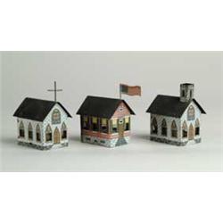 LOT OF 3 VILLAGE BUILDING CANDY CONTAINERS