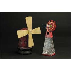 2 WINDMILL CANDY CONTAINERS
