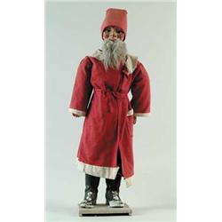 ANTIQUE CLOCKWORK MECHANICAL SANTA FIGURE