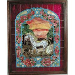 LARGE DECORATED STAINED GLASS WINDOW